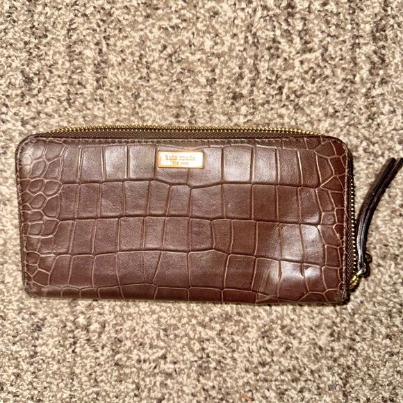 Kate Spade Rialto Place Neda Clutch Wallet Brown - Picture 1 of 8